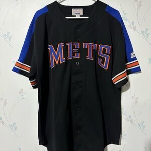 METS Starter Black Genuine Merchandise Jersey Vintage 90s